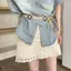 Hàng hóa Châu Âu mùa hè Móc váy ren rỗng eo cao Chữ A che thịt Giảm tuổi Phong cách phương Tây Slimer Look Fair