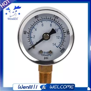 -40-14 Thanh 0-200 Psi 0-14 Thanh Đồng Hồ Đo Áp Suất 1 / 8 Nam Npt Đồng Hồ Đo Áp Suất Máy Nén Không Khí Thủy Lực Hút Chân Không Đo Manometer