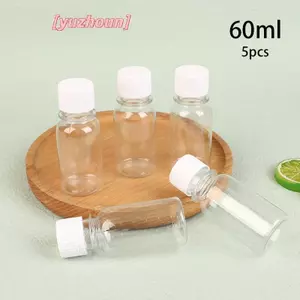 5 Chai Nhựa Nhỏ 60ML Chai Gừng Có Nắp Chai Nước Mini Có Thể Tái Sử Dụng Chai Chất Lỏng Chống Rò Rỉ