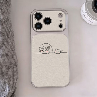 Ốp Lưng IPhone 13 15 11 17 16 12 14 ProMax  Tranh gái mèo 7 8Plus XR X XS Max