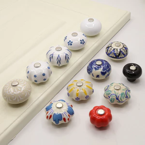 Mục Vụ Tủ Tay Nắm Cửa Handmade Tay Cầm Gốm Đồng Khóa Bóng Tủ Tròn Tủ Quần Áo Ngăn Kéo Một Lỗ Tay Cầm Nội Thất 18T1