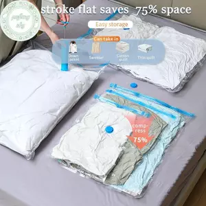 PUSKY 5 Chiếc Túi Hút Chân Không Trong Suốt Thiệned Túi Niêm Phong Đặc Biệt Cho Quần Áo Và Quilts Túi Bảo Quản Du Lịch Và Túi Bảo Quản Chung VN