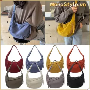 Túi Đeo Vai MONOSTYLE, Túi Đeo Ngang Nhẹ Đơn Giản Hàn Quốc, Vải Màu Trơn Đa Năng Túi Đựng Bánh Bao Dung Tích Lớn Nữ