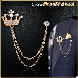 MONOSTYLE 1 Cái Dây Xích Thổ Cẩm, Vintage Tính Khí Tua Rua Pha Lê Thổ Cẩm, Vương Miện Bền Cổ Kim Loại Trang Sức Cho Nữ Đầm Nam Áo Sơ Mi Phù Hợp Với Bộ