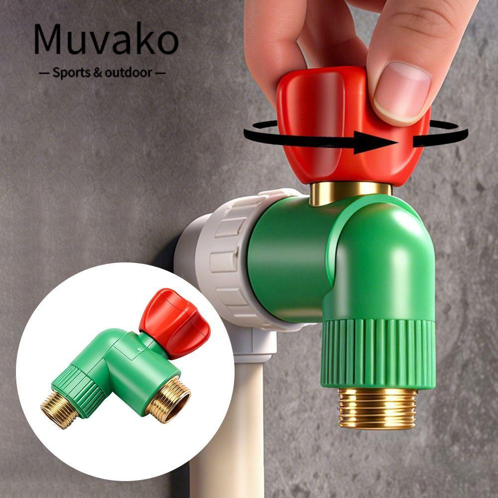 Van ống nước MUVAKO, Van góc lõi ống nước dòng chảy cao dày, Quà tặng Giao diện đa năng xuyên thấu Van góc PPR