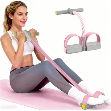 Dây kháng lực bàn đạp có tay cầm, Dây kháng lực bàn đạp đa năng 6 ống bền bỉ, Dây kháng lực bàn đạp chân bằng cao su tự nhiên, tập thể dục cho bụng, Eo, A