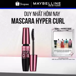 Mascara Dài Mi và Cong Mi Maybelline New York Hyper Curl Waterproof Chuốt Mi Đen Hiệu Quả Không Lem Không Trôi 9.2ml