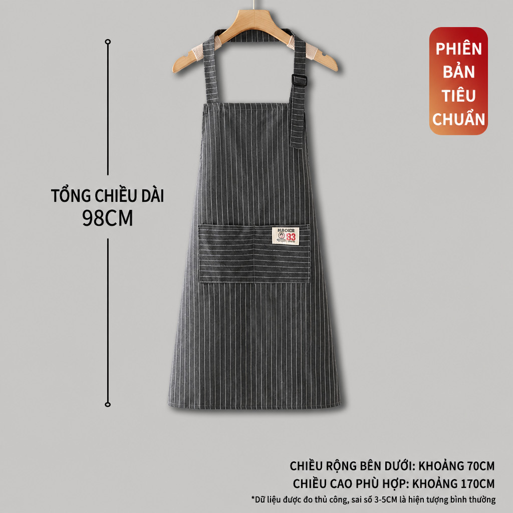 Tạp dề cotton nguyên chất mới 2026, nhẹ thoáng khí, unisex, có băng thắt lưng chống dầu, dùng nấu ăn và làm bếp | BigBuy360 - bigbuy360.vn