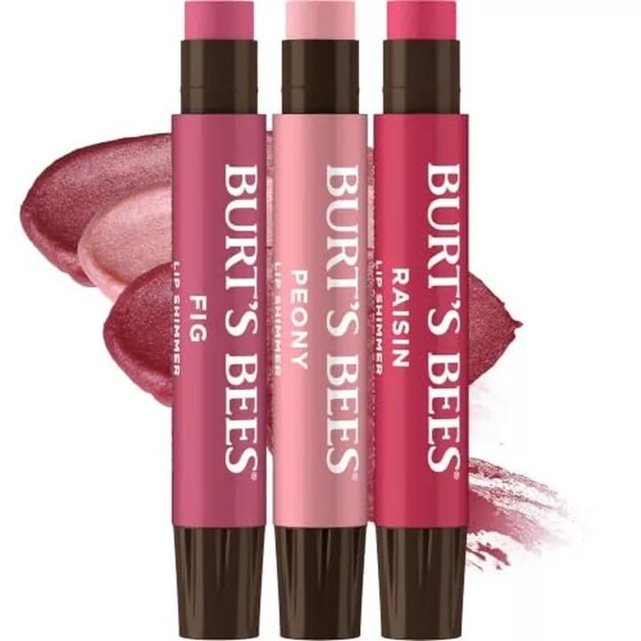 Bộ sưu tập khỏa thân Burt 's Bees Lip Shimmer, Son dưỡng môi màu, Dưỡng ẩm cho cả ngày Hydrat hóa với kết thúc sắc tố phát sáng tự nhiên & Màu sắc có thể xây dựng, 3 sắc thái ấm áp, Giá trị P