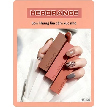 ∮ HERORANGE, Bùn môi cảm xúc nhỏ, Mờ nhung, Bề mặt lâu trôi không dễ phai, Son môi sinh viên giá rẻ [2026]