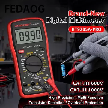 Đồng hồ vạn năng kỹ thuật số FEDAOG, Đồng hồ vạn năng cầm tay bảo vệ quá tải chính xác cao, Màn hình LCD di động bằng nhựa Đồng hồ vạn năng điện Kiểm tra điện