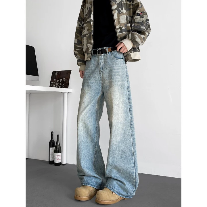 Quần Rời Nam Đen Quần Nam Quần Rộng Quần Nam Quần Denim Quần Xanh / Đen Quần Nam Phong Cách Retro Quần Rời Nam Quần Jean Rửa Nam Dạo Phố Jnco Je – 7