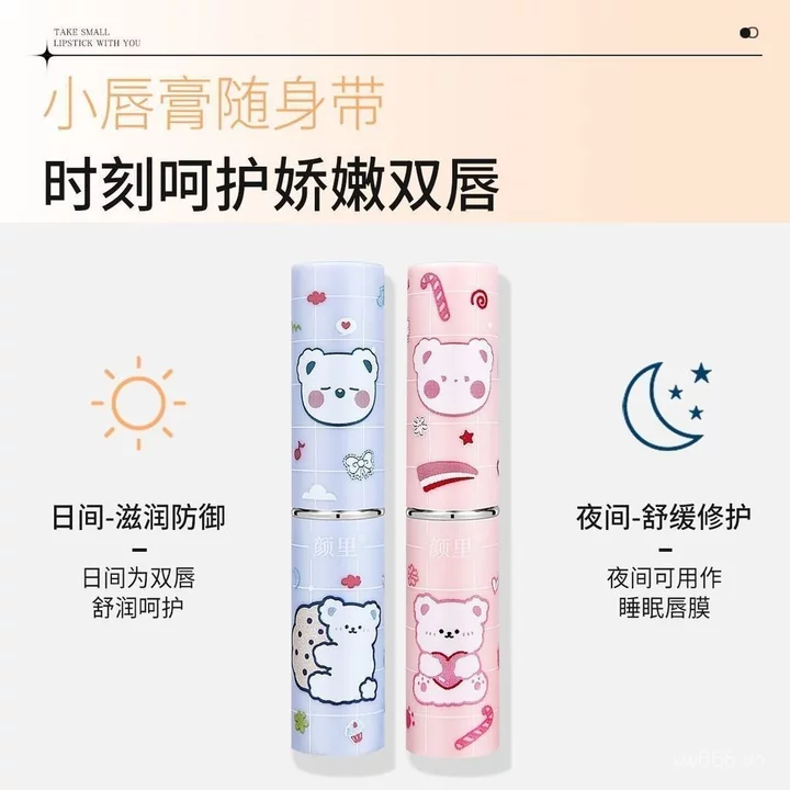 Phổ Biến Hình Gấu Dễ Thương Ban Ngày Đêm Hai Hiệu Quả Son Dưỡng Ẩm Chống Khô Tẩy Tế Bào Chết Da Chết Phai Màu Môi Đường Không Màu Nam Nữ