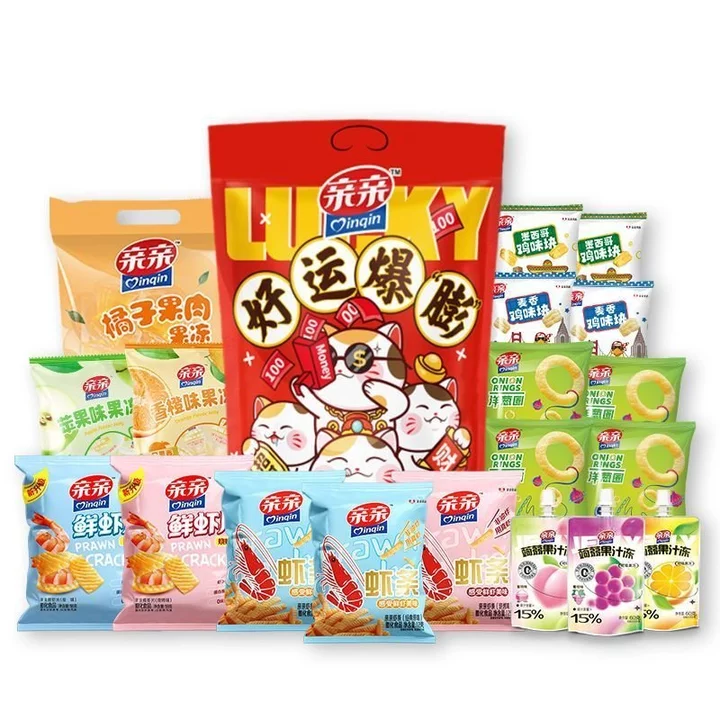 Đồ ăn vặt Gói lớn bánh phồng tôm950g Đồ ăn vặt hoài niệm, món ăn nhẹ thông thường, bánh phồng tôm, tôm que, đồ ăn vặt ph
