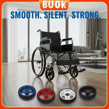 BUOK Xe Lăn Bánh Trước Bánh Xe 4 Inch Thay Thế Con Lăn Chống Trầy Xước Có Vòng Bi Phù Hợp Với Hướng Dẫn Sử Dụng Xe Lăn Điện Đa Năng BUOK