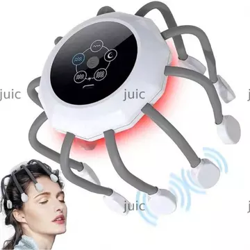 Máy mát xa tám móng vuốt JUIC, Máy mát xa đầu điện giảm căng thẳng Bạch tuộc, Máy mát xa đầu bằng điện trị liệu rảnh tay cầm tay trị liệu trị liệu Scratch Pad Máy mát xa da đầu để thư giãn căng thẳng 