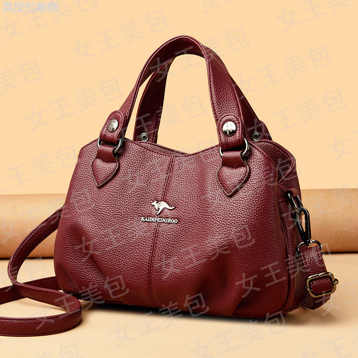 Women's Korean-Style Genuine Leather Backpack – Large – 3