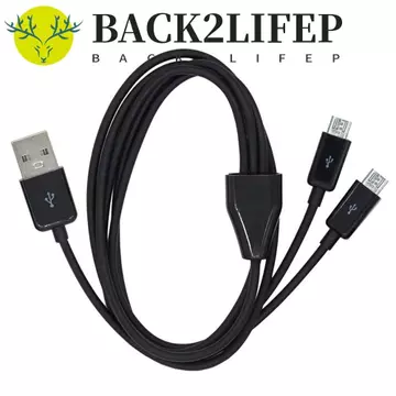 BACK2LIFEP Cáp Micro USB 2 cổng, Cáp sạc Micro USB sang USB 2 cổng Y, Cáp sạc MICRO Cáp sạc 1M Cáp sạc 0,2M Dây 2 trong 1 Dây cáp Máy tính bảng