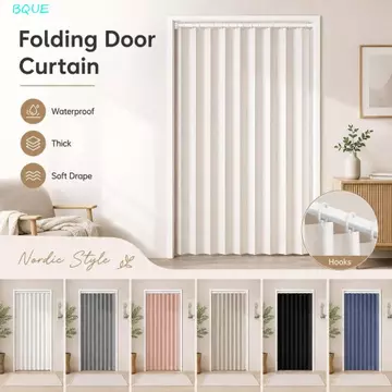 Rèm Cửa Gấp BQUE, Rèm Tắm Dày Chống Thấm Nước, Rèm Phân Vùng Drap Mềm Đa Kích Thước Phong Cách Bắc Âu Rèm Chia Phòng Cửa