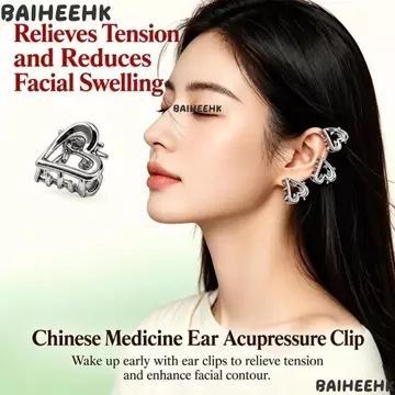 BAIHEIH 6 Kẹp bấm huyệt tai, Kẹp bấm huyệt tai hàm răng hình trái tim, Kẹp bấm huyệt tai có thể tái sử dụng tông màu bạc có thể tái sử dụng Kẹp Massage tai loại móng vuốt Chăm sóc sức khỏe tại nhà