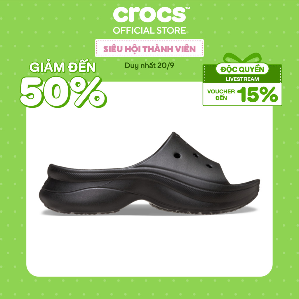 Dép Quai Ngang Nữ Crocs Bae Classic - Black - 211108-001