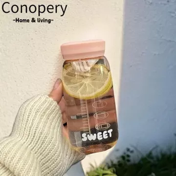 Bình Nước Mini CONOPERY, Có Cân Cốc Nước Trong Suốt, Có Dụng Cụ Lọc Trà 300ml Chai Nước Uống Di Động Du Lịch