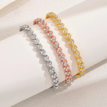 Vòng Tay La Mã Cho Nữ Full Zircon Pha Lê Kim Cương Giả Sang Trọng Thanh Lịch Thời Trang Trang Sức Dây Đeo Tay THUB