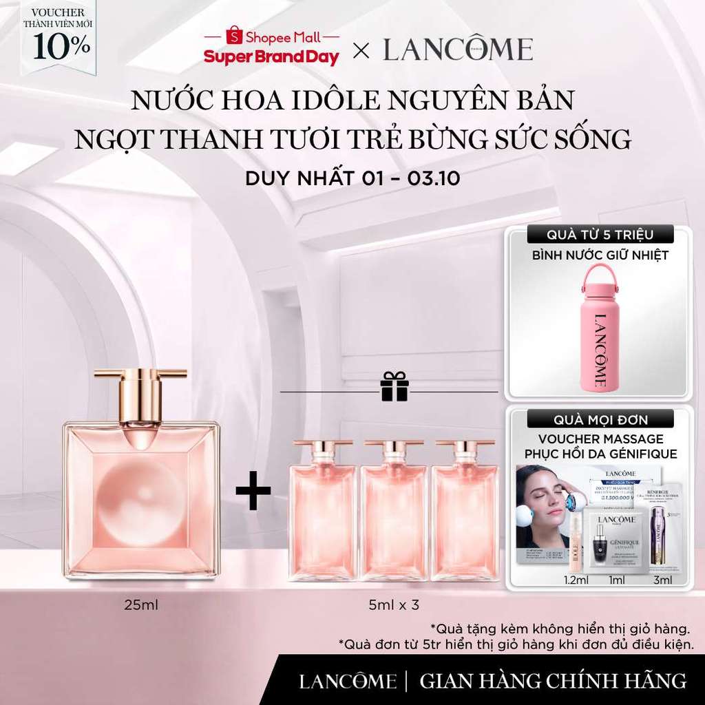 Nước Hoa Lancome Idôle Nguyên Bản 25ml Ngọt Thanh Tươi Trẻ, Bừng Sức Sống