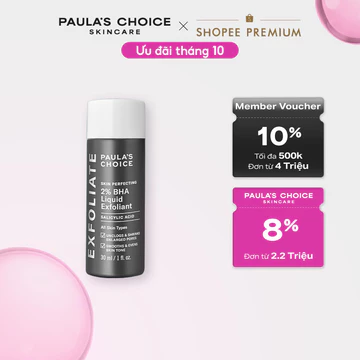 Dung dịch loại bỏ tế bào chết giảm mụn Paula's Choice Skin Perfecting 2% BHA Liquid Exfoliant 30ml 2016