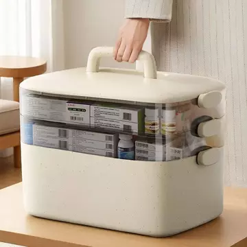 Hộp đựng thuốc Đóng gói gia đình Hộp đựng thuốc dung tích lớn Hộp đựng thuốc đứng gia đình Hộp đựng thuốc nhiều lớp Hộp thuốc khẩn cấp lớn