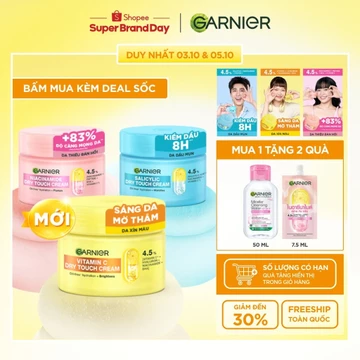MỚI! Kem dưỡng ẩm Garnier kết cấu ráo mịn như Mochi cấp ẩm 48H cho da căng mịn 50ml - Garnier Dry Touch Cream 50ml