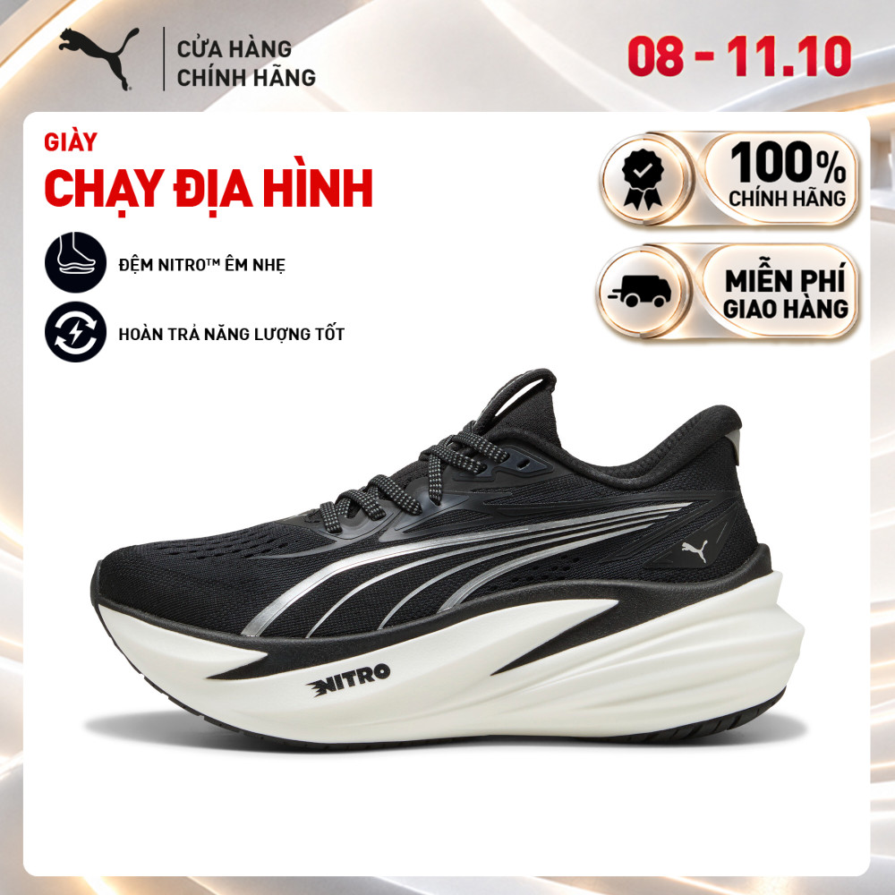 Giày Chạy Bộ PUMA Nữ MagMax NITRO 2 Wns Black-White Màu Đen
