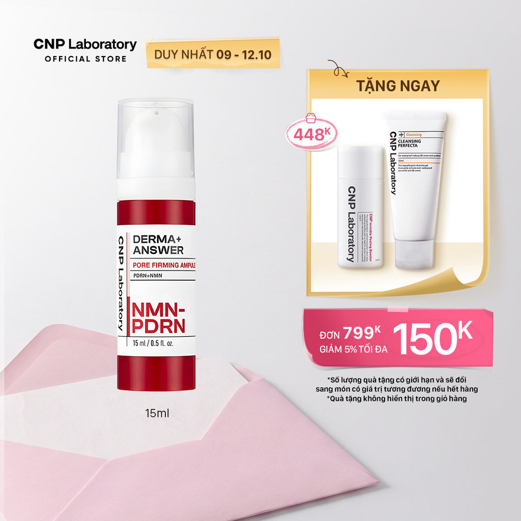 [CNP] Tinh chất đàn hồi NMN se khít lỗ chân lông CNP Laboratory D.A Pore Firming Ampoule NMN PDRN 15ml/30ml