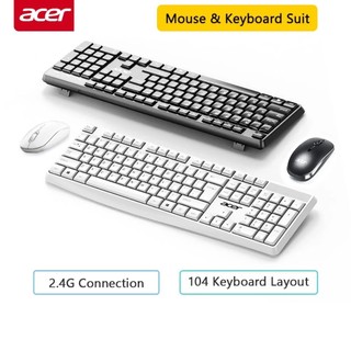 Bộ chuột bàn phím không dây Acer KM41-2K, Kết nối không dây 2.4G, Chống bắn, Siêu mỏng, dành cho máy tính và máy tính xách tay