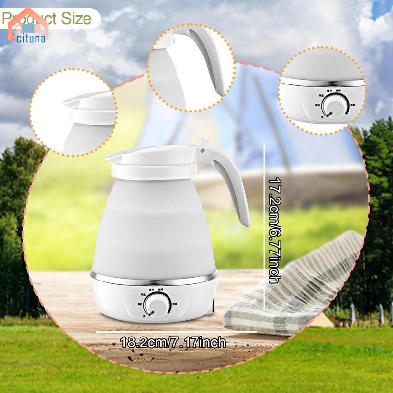 Acutuna Du Lịch Gấp Ấm Siêu Tốc Điện Nồi Hơi Nước 600ml Nhẹ Đun sôi Nhanh Nhỏ Nhỏ Gọn Dễ Dàng Bảo Quản Ấm Trà Có Thể Gập Lại