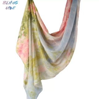 Khăn Trùm Đầu Bohemian Cotton Modal, Polyester Thoáng Khí - Màu Hồng và Xanh Lá, Họa Tiết Hoa và Hình Học Sống Động
