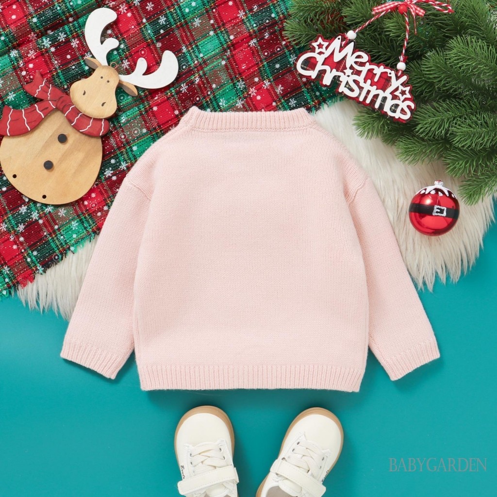 Tập Đi Bé Trai Bé Gái Áo Len Giáng Sinh Tay Dài Cổ Tròn Ông Già Noel / Nai Sừng Tấm Áo Len Mùa Đông Ấm Áp Quần Áo
