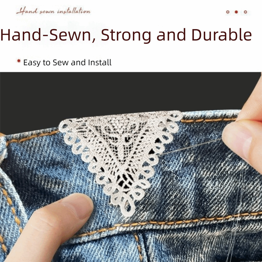 BORAGETE 1 / Chiếc Quần Jean Thắt Lưng Mở Rộng, Bông Bà Bầu Eo Kéo Dài, Điều Chỉnh Rỗng Ren Phụ Kiện May Mặc Trang Phục DIY Dụng Cụ May Vá