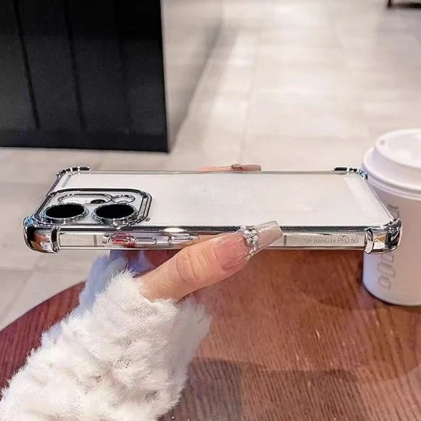 Ốp Điện Thoại Chống Sốc Trong Suốt Cho OPPO A3X A5X A5 A5i A3 A6 Pro Find X9 Pro X8S + X8 Ultra Reno 14F 13F 14 Pro Mềm Trong Suốt Bốn Góc Chống Rơi
