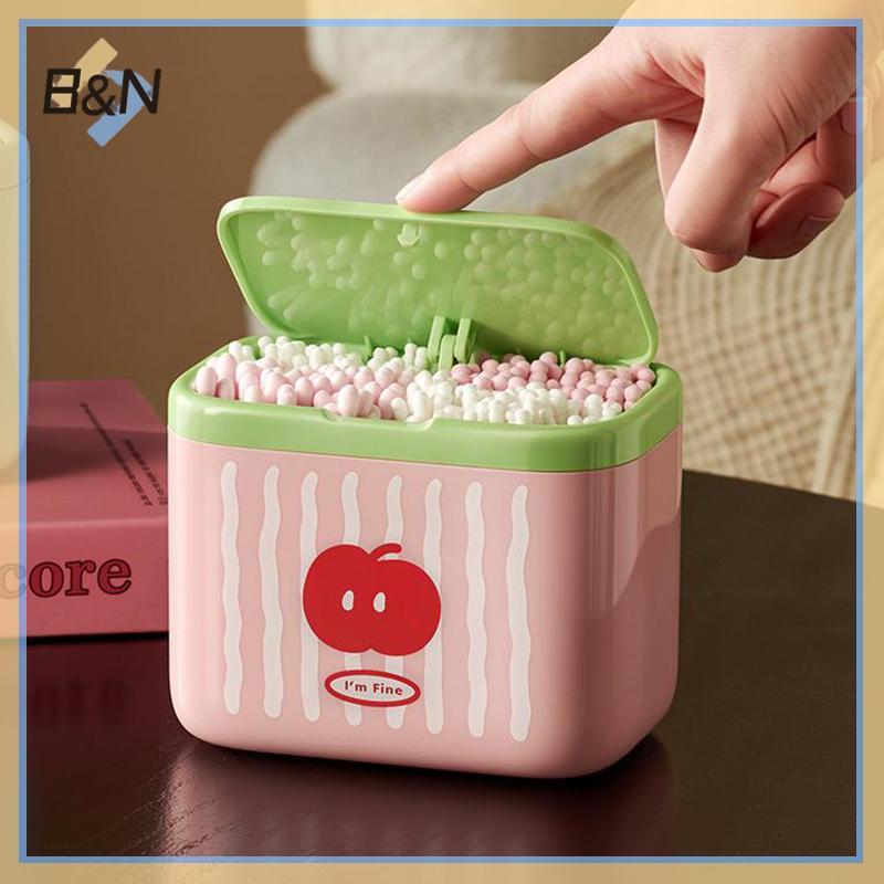 Hộp đựng bông Qtip B & N có nắp, tổ chức lưu trữ phòng tắm, đựng trang điểm