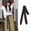 Thắt lưng sọc MERIGGIARE, Khăn quàng cổ bằng vải Polyester mát mẻ, Phụ kiện trang trí dài Skinny hợp thời trang Dây buộc cổ sọc nam nữ