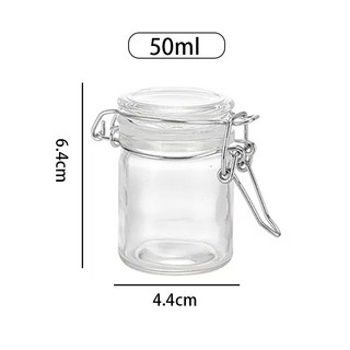 Khóa Lọ Thủy Tinh 100ml Thủy Tinh Trong Suốt Bảo Quản Bình Khóa Kín Lọ Kẹo Mật Ong Uống Chai Trống DE3F