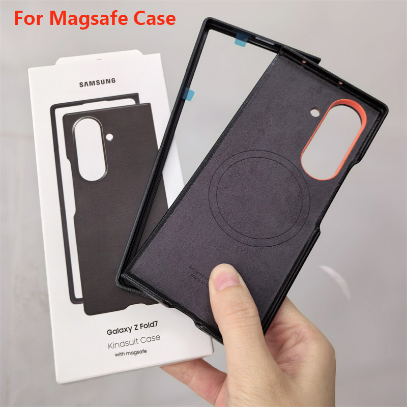 Bao Da Chính Hãng Từ Tính Samsung Galaxy Z Fold 7 5G Cho Vỏ Điện Thoại Fold7 Sạc Không Dây Mặt Sau Bảo Vệ Vỏ