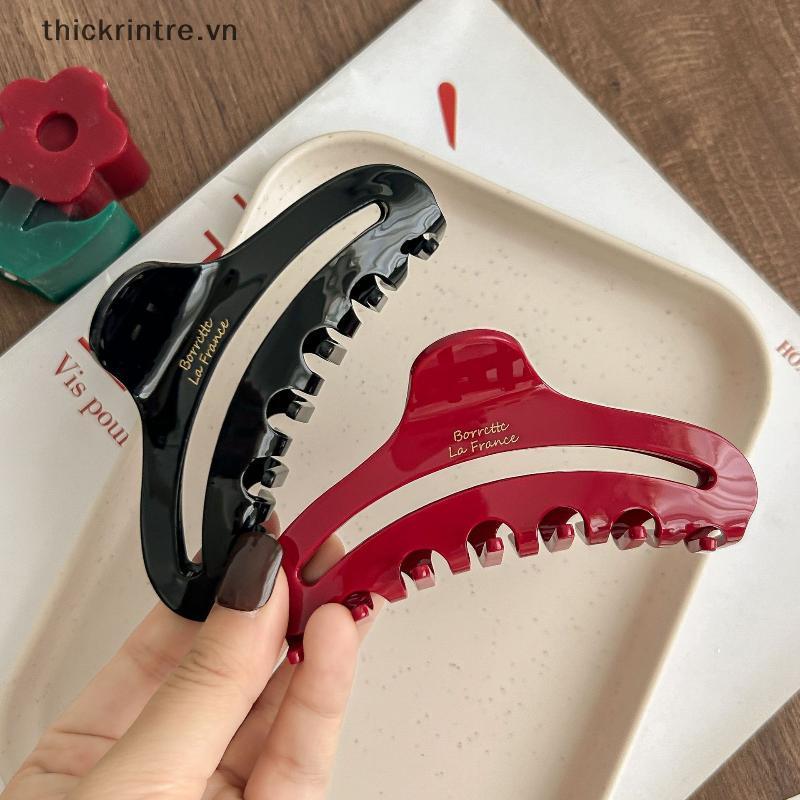 THI Pháp Acetate Chữ Vàng Nhãn Rỗng Kẹp Phụ Kiện Tóc Nữ Sang Trọng Thời Trang Phụ Kiện Tóc VN