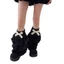 Li Lông Chân Có Nơ Giọng Cho Nữ Ấm Áp Fuzzy Sang Trọng Tầng Ruffle Chân Ấm Tất Cho Thời Tiết Lạnh Outfi