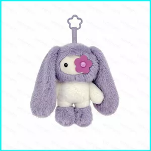HK1 Thỏ Dài Dễ Thương Sang Trọng Móc Khóa Hoa Thỏ Túi Charm KH1