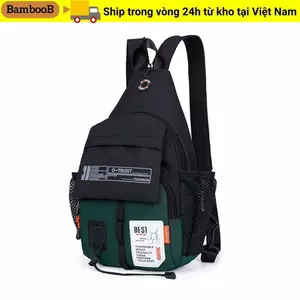 Túi đeo chéo nam BAMBOOB, Túi đeo vai nam dung tích lớn chống trộm, Ba lô vải ngoài trời Túi đeo chéo 2 trong 1