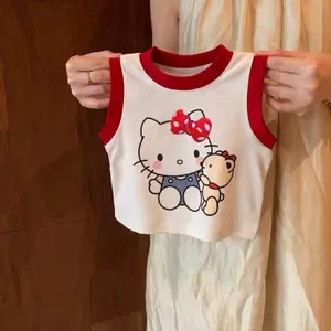 Bé gái (90-130) Áo Vest thời trang ren không tay + Quần short Sweet Vitality Bộ đồ hai mảnh