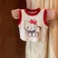 Bé gái (90-130) Áo Vest thời trang ren không tay + Quần short Sweet Vitality Bộ đồ hai mảnh