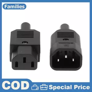 1Pc 16A 250V Thẳng Cáp Cắm Kết Nối C13 C14 Nữ Nam Cắm Có Thể Tái Sử Dụng Đầu Nối Nguồn 3 Pin AC Soet Cắm Công Nghiệp